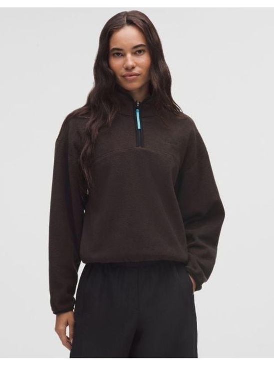 lululemon athletica Sweaters - Lululemon Cozy Tumbled Fleece Half-Zip Pullover Sequoia Dark Brown Size XL NWT
